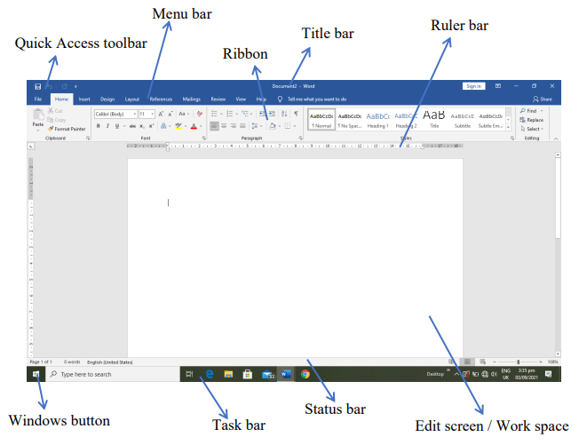 Ms Word Environment